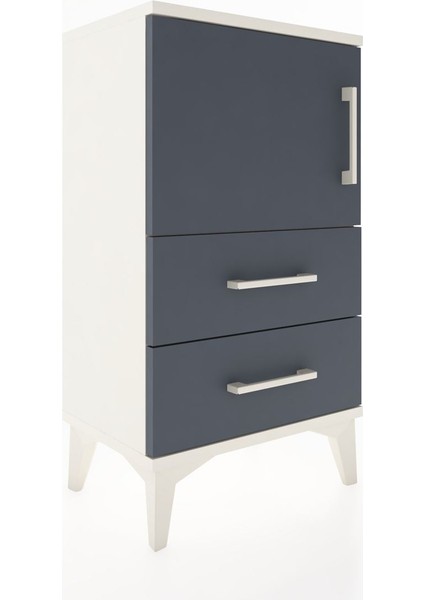 Arges Komodin 2 Raflı Tek Çekmeceli Tek Kapaklı 44X30X80 Aytaşı-Antrasit fırsatları