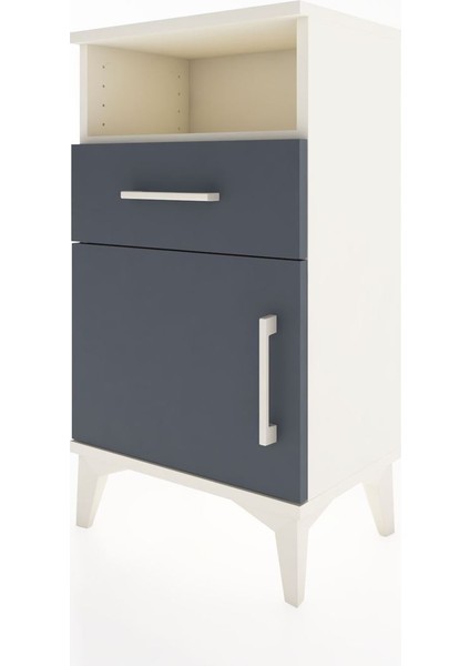 Arges Komodin 2 Raflı Tek Çekmeceli Tek Kapaklı 44X30X80 Aytaşı-Antrasit indirimleri