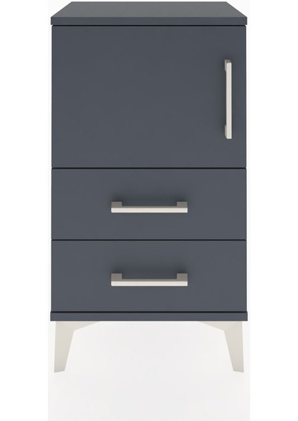 Arges Komodin 2 Raflı Tek Çekmeceli Tek Kapaklı 44X30X80 Antrasit-Antrasit fiyatları