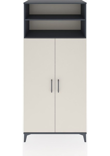 Hyperion Dolap 5 Raflı 2 Kapaklı 88X44X195 Antrasit-Aytaşı