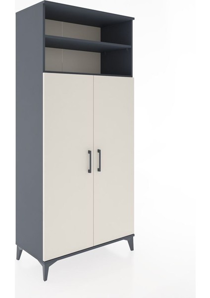 Hyperion Dolap 5 Raflı 2 Kapaklı 88X44X195 Antrasit-Aytaşı fiyatları