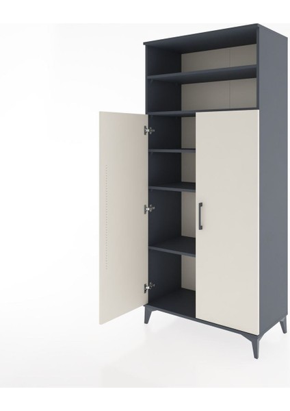 Hyperion Dolap 5 Raflı 2 Kapaklı 88X44X195 Antrasit-Aytaşı fırsatları