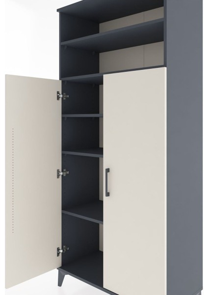 Hyperion Dolap 5 Raflı 2 Kapaklı 88X44X195 Antrasit-Aytaşı indirimleri
