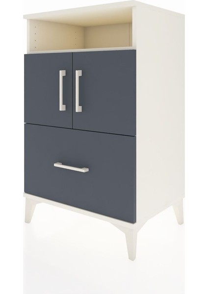 Hyperion Komodin 2 Raflı Tek Çekmeceli 2 Kapaklı 60X44X96 Aytaşı-Antrasit modelleri