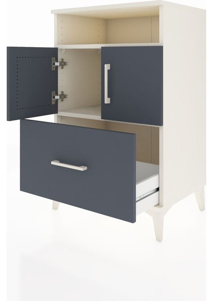 Hyperion Komodin 2 Raflı Tek Çekmeceli 2 Kapaklı 60X44X96 Aytaşı-Antrasit fırsatları