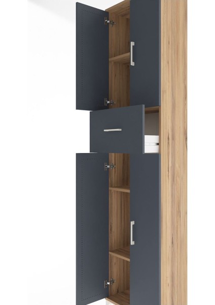 Arges Dolap 4 Raflı Tek Çekmeceli 4 Kapaklı 60X30X243 Çam-Antrasit indirimleri