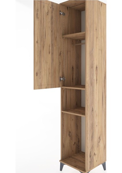 Hyperion Dolap 3 Raflı Tek Kapaklı Tek Askılı 44X44X221 Çam-Çam indirimleri