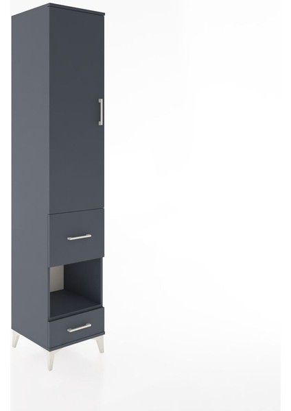 Hyperion Dolap 3 Raflı 2 Çekmeceli Tek Askılı 44X44X221 Antrasit-Antrasit fiyatları