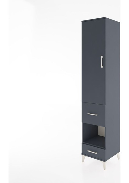 Hyperion Dolap 3 Raflı 2 Çekmeceli Tek Askılı 44X44X221 Antrasit-Antrasit modelleri