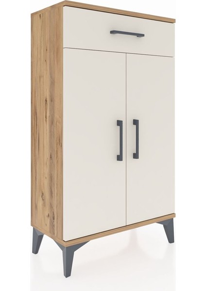 Arges Komodin 2 Raflı Tek Çekmeceli 2 Kapaklı 60X30X106 Çam-Aytaşı fırsatları