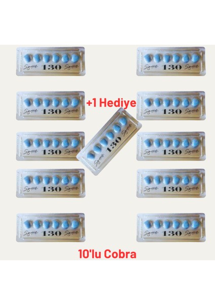 Kobra_hâp 130MG 6'lı 10+1 Dizi (Paket) Performans Etkili Toplam 66 Tablet COBRÂ_130 Mg Hapı Cobra5 1 Dizi Ekstra Hediyeli