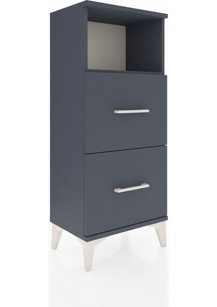 Arges Komodin Tek Raflı 2 Çekmeceli 44X30X106 Antrasit-Antrasit fiyatları