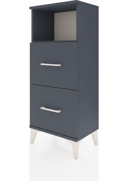 Arges Komodin Tek Raflı 2 Çekmeceli 44X30X106 Antrasit-Antrasit modelleri