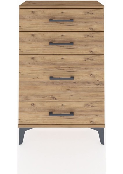 Arges Komodin 4 Çekmeceli 60X30X96 Çam-Çam