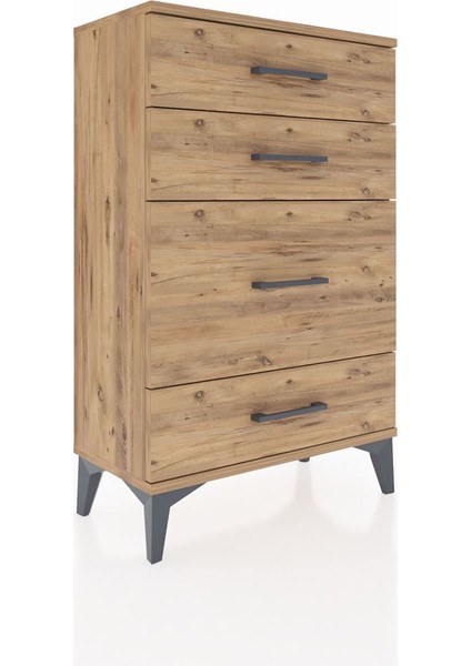 Arges Komodin 4 Çekmeceli 60X30X96 Çam-Çam fiyatları