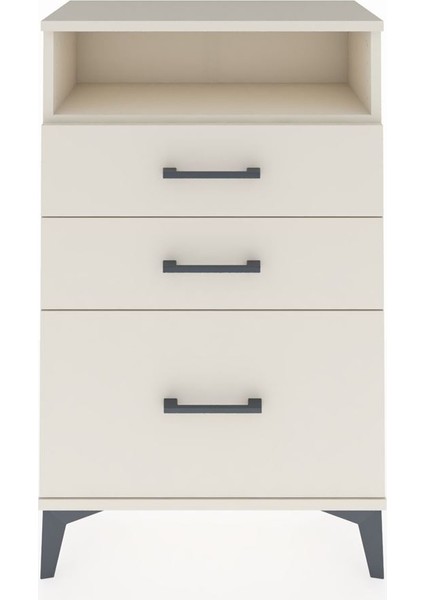 Arges Komodin Tek Raflı 3 Çekmeceli 60X30X96 Aytaşı-Aytaşı