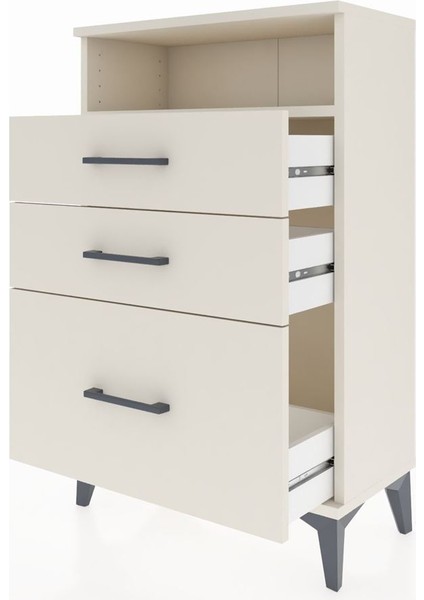 Arges Komodin Tek Raflı 3 Çekmeceli 60X30X96 Aytaşı-Aytaşı fırsatları