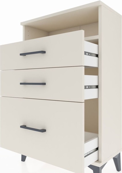 Arges Komodin Tek Raflı 3 Çekmeceli 60X30X96 Aytaşı-Aytaşı indirimleri