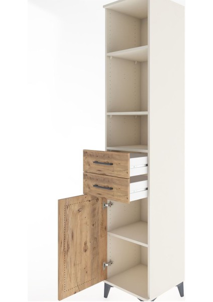 Hyperion Dolap 4 Raflı 2 Çekmeceli Tek Kapaklı 44X44X221 Aytaşı-Çam indirimleri