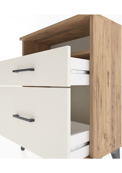 Arges Komodin Tek Raflı 2 Çekmeceli 60X30X80 Çam-Aytaşı indirimleri