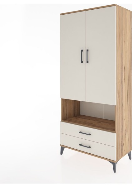 Hyperion Dolap 5 Raflı 2 Çekmeceli 2 Kapaklı 88X44X195 Çam-Aytaşı modelleri