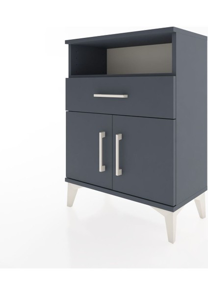 Arges Komodin 2 Raflı Tek Çekmeceli 2 Kapaklı 60X30X80 Antrasit-Antrasit modelleri