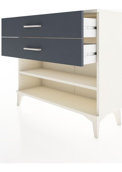 Arges Şifonyer Tek Raflı 2 Çekmeceli 88X30X80 Aytaşı-Antrasit fırsatları