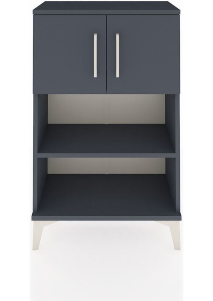 Arges Komodin 2 Raflı 2 Kapaklı 60X30X96 Antrasit-Antrasit