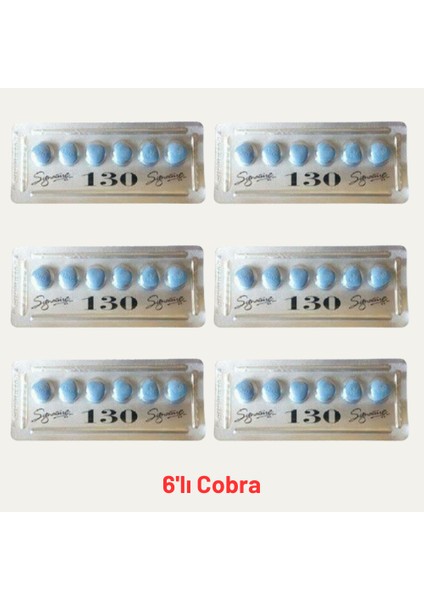 Kobra_hâp 130MG 6'lı 6 Dizi (Paket) Performans Etkili Toplam 36 Tablet Cobra5 Hap 130 Mg COB-RA_130