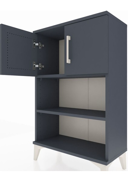 Arges Komodin 2 Raflı 2 Kapaklı 60X30X96 Antrasit-Antrasit indirimleri