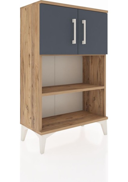 Arges Komodin 2 Raflı 2 Kapaklı 60X30X96 Çam-Antrasit fiyatları