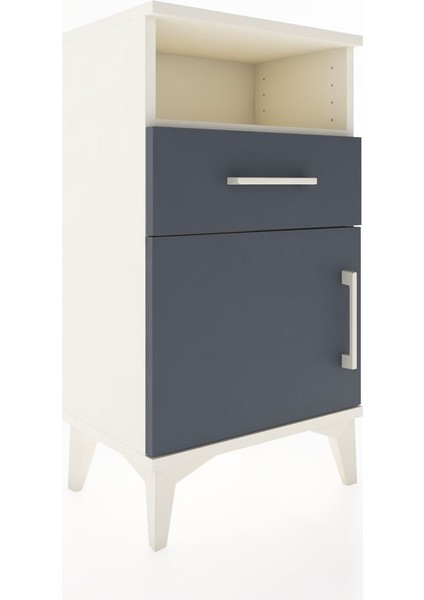 Arges Komodin Tek Raflı 2 Çekmeceli Tek Kapaklı 44X30X80 Aytaşı-Antrasit fırsatları