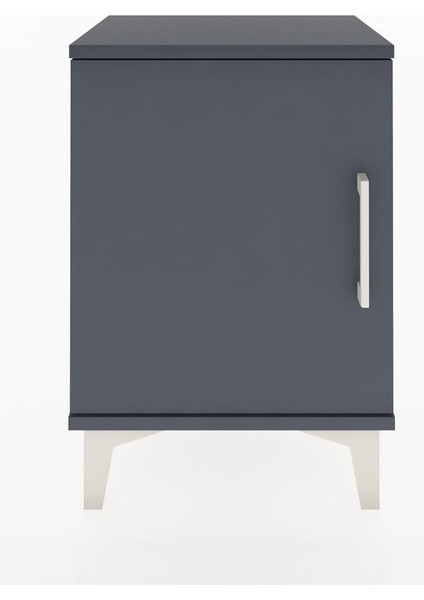 Arges Komodin 2 Raflı Tek Kapaklı 44X30X64 Antrasit-Antrasit