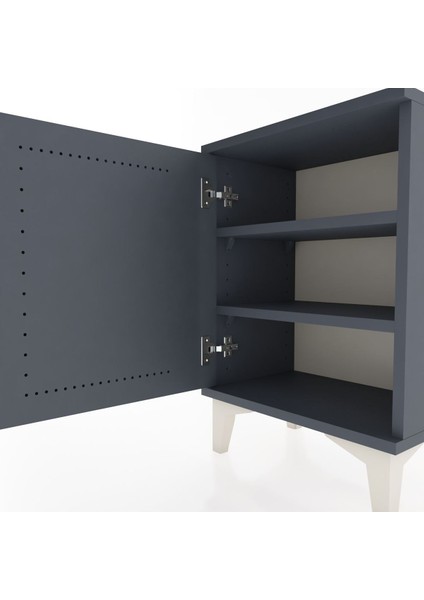 Arges Komodin 2 Raflı Tek Kapaklı 44X30X64 Antrasit-Antrasit indirimleri