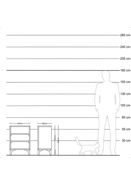 Arges Komodin 2 Raflı 44X30X64 Aytaşı-Aytaşı indirimleri