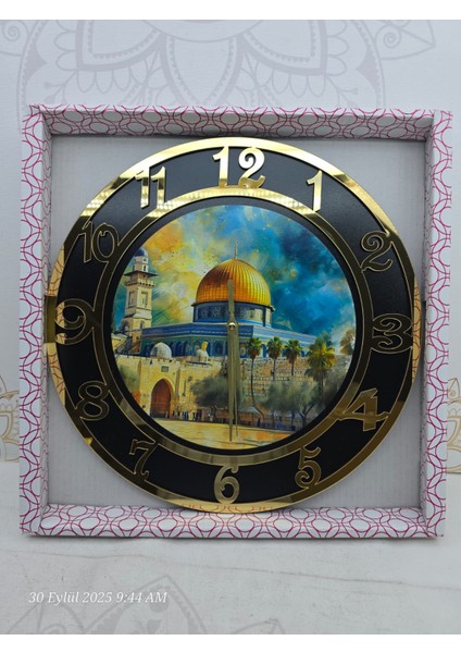 Pleksi Aynalı Rakamlar Ile Özel Tasarım Saat 40 cm Genişliğinde