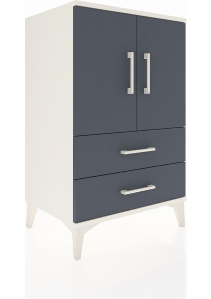 Hyperion Komodin 2 Raflı 2 Çekmeceli 2 Kapaklı 60X44X96 Aytaşı-Antrasit fiyatları