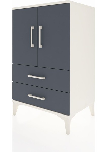 Hyperion Komodin 2 Raflı 2 Çekmeceli 2 Kapaklı 60X44X96 Aytaşı-Antrasit modelleri