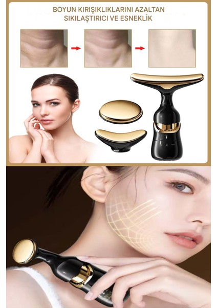 Pro 3 Başlıklı Yüz ve Boyun Kırışıklık Karşıtı ve Giderici Ems Güzellik Cihazı modelleri