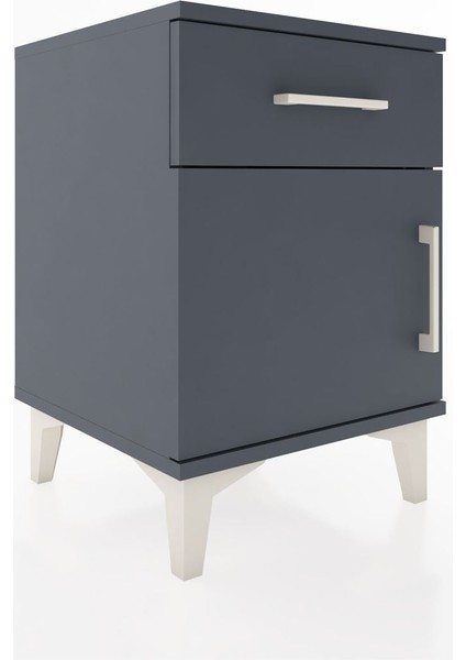 Hyperion Komodin Tek Çekmeceli Tek Kapaklı 44X44X64 Antrasit-Antrasit fiyatları