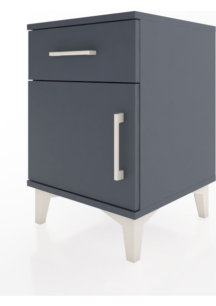Hyperion Komodin Tek Çekmeceli Tek Kapaklı 44X44X64 Antrasit-Antrasit modelleri