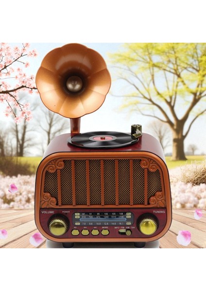 Nostaljik Ahşap Görünümlü Radyo | Bluetooth Hoparlör | Usb-Sd Kart Mp3 Çalar | 3 Band Fm/am/sw Şarjlı Müzik Kutusu