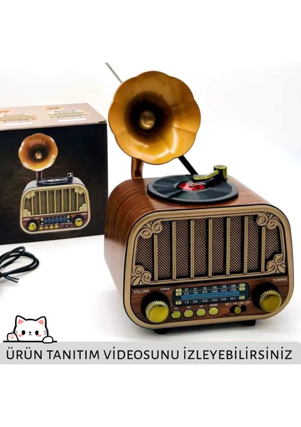 Nostaljik Ahşap Görünümlü Radyo | Bluetooth Hoparlör | Usb-Sd Kart Mp3 Çalar | 3 Band Fm/am/sw Şarjlı Müzik Kutusu indirimleri