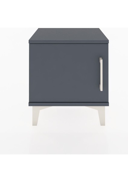 Arges Komodin Tek Raflı Tek Kapaklı 44X30X48 Antrasit-Antrasit