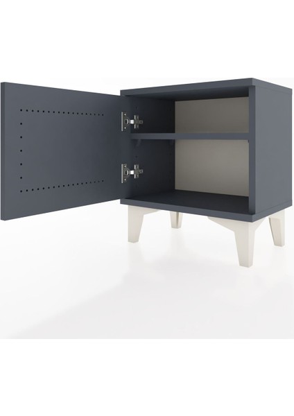 Arges Komodin Tek Raflı Tek Kapaklı 44X30X48 Antrasit-Antrasit fırsatları