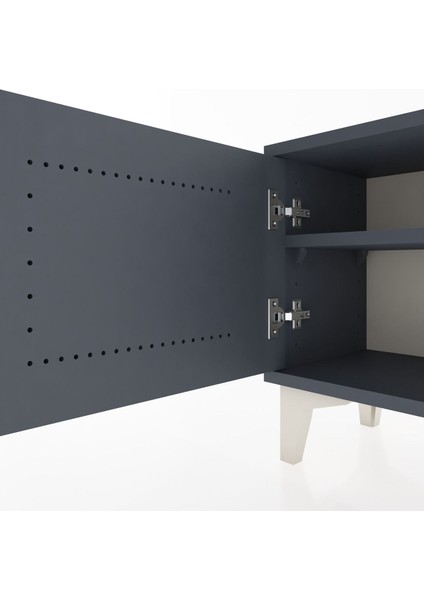 Arges Komodin Tek Raflı Tek Kapaklı 44X30X48 Antrasit-Antrasit indirimleri