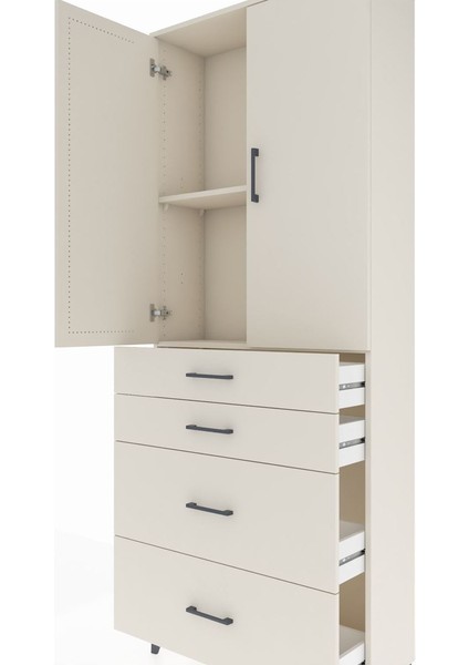 Arges Dolap 2 Raflı 4 Çekmeceli 2 Kapaklı 88X30X221 Aytaşı-Aytaşı indirimleri