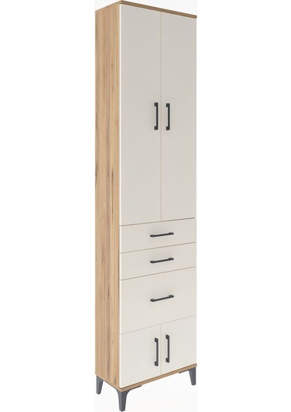 Arges Dolap 3 Raflı 3 Çekmeceli 4 Kapaklı 60X30X243 Çam-Aytaşı fiyatları