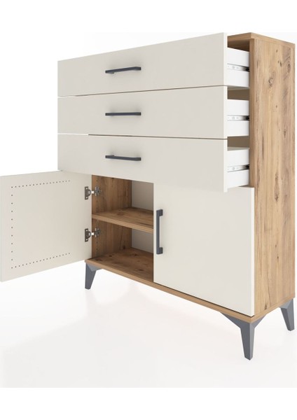 Arges Şifonyer Tek Raflı 3 Çekmeceli 2 Kapaklı 88X30X106 Çam-Aytaşı fırsatları