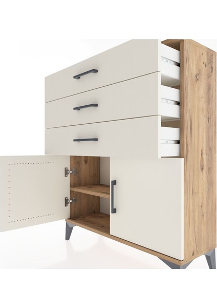 Arges Şifonyer Tek Raflı 3 Çekmeceli 2 Kapaklı 88X30X106 Çam-Aytaşı indirimleri